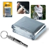 Kit Manta T�rmica Aluminizada para Resgate, Emerg�ncia + Apito de Emerg�ncia Sobreviv�ncia Survivor