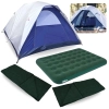 Barraca Dome Ntk 3 Pessoas 1800mm + Colchao Inflvel Casal + 2 Sacos de Dormir Solteiro Camping e Pesca