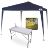 Kit Pia Lavatorio Porttil Mesa Dobravel Sink + Tenda Articulada 3x3m Gazebo X-flex Azul