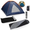 Kit Barraca Camping 3 Pessoas Panda+ Saco Dormir Max 2 em 1 de -5c  +10c+ Isolante Trmico 180 Cm