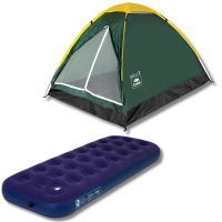 Kit Barraca Camping Igloo para 2 Pessoas + Colcho Solteiro com Inflador