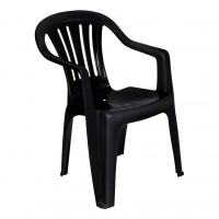 Cadeira Poltrona Preta em Plástico Suporta Até 182 Kg Mor