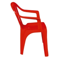 Cadeira Poltrona Vermelha em Plástico Suporta Até 182 Kg Mor