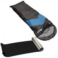 Kit Saco de Dormir Tipo Envelope 5c a 12c Azul Viper + Isolante Trmico Nutika