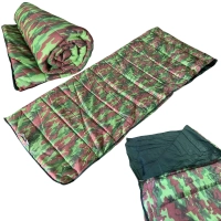 2 Colchonetes Saco de Dormir Solteiro para Camping Camuflado