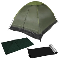 Kit Barraca Pantanal 3 Pessoas Coluna D Agua 300mm + Saco de Dormir Solteiro + Isolante Trmico