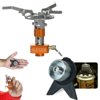Kit Mini Fogareiro Spark Compacto + Conversor para Gas Tubo Compacto Camping e Pesca