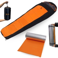 Kit Saco de Dormir Xtreme Sarcfago -5c  +15c + Colchonete Isolante Trmico Aluminizado 12mm Camping e Pesca