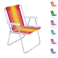 Cadeira de Praia Alta Alum�nio Cores Sortidas