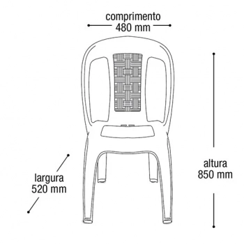 Kit 8 Cadeiras de Plstico Vime Bistr Preta Suporta At 154 Kg