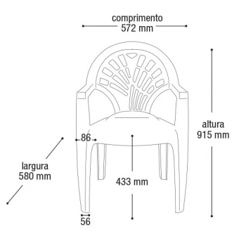 Kit 2 Cadeiras Poltrona de Plstico Vime Preta Suporta At 120 Kg
