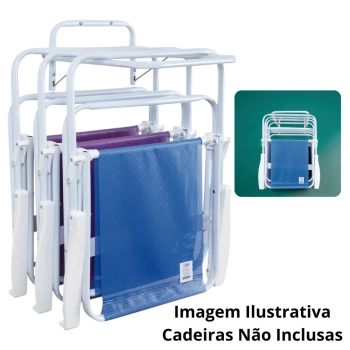 Suporte de Parede para Pendurar At 7 Cadeiras de Praia Ou Acessrios em Ao