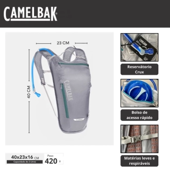 Kit Apito de Emerg�ncia Sobreviv�ncia Survivor+ Mochila de Hidrata��o 2 L Camelbak Classic