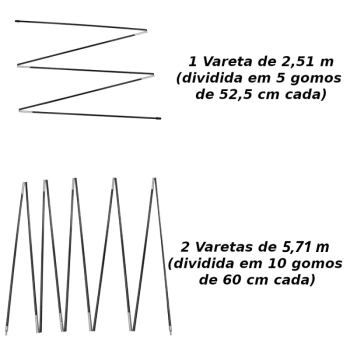 Conjunto Estacas Espeques para Camping + Conjunto Varetas de Reposio para Barraca Luna 7 Pessoas Mor