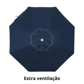 Guarda Sol Praia Piscina Azul Escuro / Marinho Bagum 2 M Haste em Alumnio