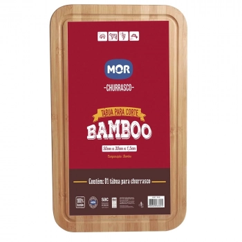 Kit Tbua de Carne em Bambu + Faca para Churrasco