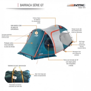 Kit Tenda Trixx 3x3 e Barraca Indy Gt para 3/4 Pessoas Ntk