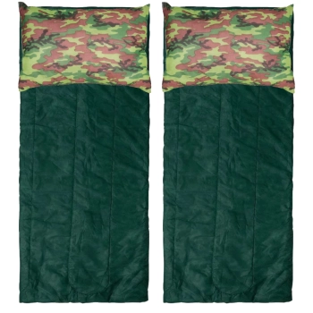 2 Sacos de Dormir Camping + 2 Travesseiros Almofada Mor