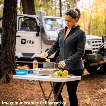 Mesa Dobr�vel Robust Altura Ajust�vel 80 Cm Ntk para Camping e Pesca