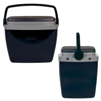 Kit Caixa Termica Pequena Cooler 6 L Preto + Cadeira Azul Infantil Parques / Lanches