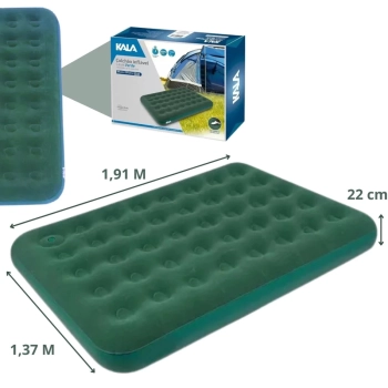 Colchao Inflvel Casal Kala com Inflador de Pe Camping Pesca Verde