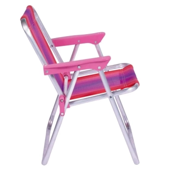 Kit Caixa Termica Pequena Cooler 6 L Roxo / Lils + Cadeira Rosa Infantil Parques