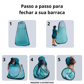 Kit Barraca Banheiro Porttil Trocador Pop Up 1,90 M Ntk + Ducha Chuveiro Pocket Shower