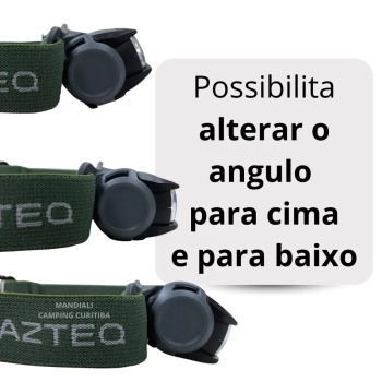 Lanterna de Cabea Mistik Azteq com Luz Vermelha 140 Lmens Iluminao em Dois Sentidos