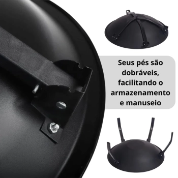 Kit Garrafa Trmica 2,5 Litros com Bico Flip Mor + Churrasqueira Fogueira Lareira Brasa Porttil em Ao a Carvo