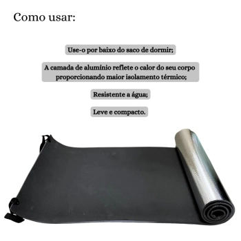 Colchonete Isolante Trmico Eva Aluminizado Silver Bel 1,80 Metros para Camping Trilha