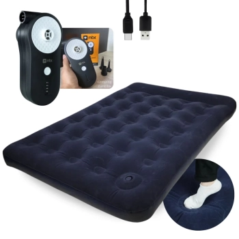 Kit Colcho Inflvel Casal Zenite Ntk + Bomba de Ar Recarregavel Via Usb Portatil