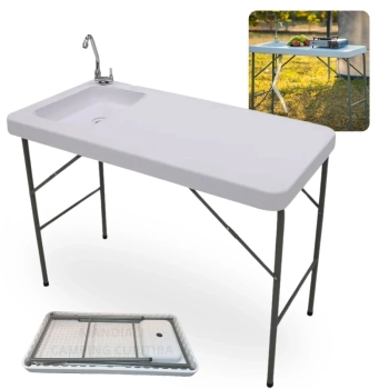 Kit Tenda Articulada 3x3m X-flex Azul + Pia Porttil Mesa Dobravel Sink + Porta Potti 20 L + Barraca Trocador Pampa