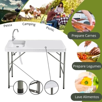 Kit Tenda Articulada 3x3m X-flex Azul + Pia Porttil Mesa Dobravel Sink + Porta Potti 20 L + Barraca Trocador Pampa
