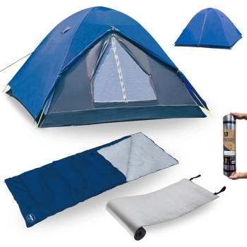 Kit Camping Completo Barraca Fox 2/3 Pessoas 1800 Mm + Saco de Dormir+ Isolante Trmico 1,80 M Pesca