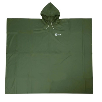 Poncho Capa de Chuva com Capuz Impermevel para Emergencia Adulto em Pvc Verde Camping e Pesca