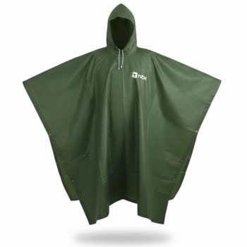 Poncho Capa de Chuva com Capuz Impermevel para Emergencia Adulto em Pvc Verde Camping e Pesca