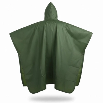 Poncho Capa de Chuva com Capuz Impermevel para Emergencia Adulto em Pvc Verde Camping e Pesca