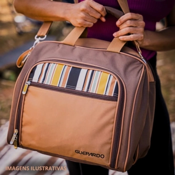 Bolsa Termica 17 Lts Kit Piquenique com Acessrios para 4 Pessoas Parque / Viagem / Passeio