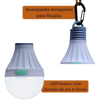 Lampada Inteligente Led 80 Lmens Luminria Lanterna Porttil Camping Pesca Tent Megalite Trilha