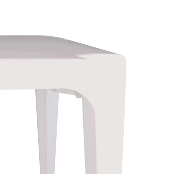 Kit Mesa Quadrada Bela Vista + 4 Cadeiras em Plstico Branca