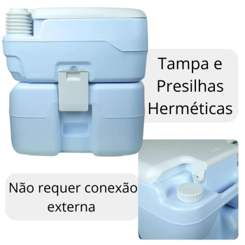 Vaso Sanitrio Porttil Porta Potti Banheiro Qumico Nautika 20 L + Solvente Bac Bus 1 L