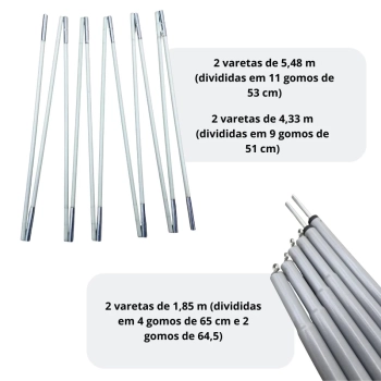 Kit de Varetas para Barraca Nautika Explorer Gt 4/6 Pessoas Acessrio para Camping