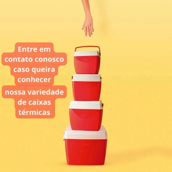 Caixa Trmica 18 Litros Cooler com Ala Vermelha Mor